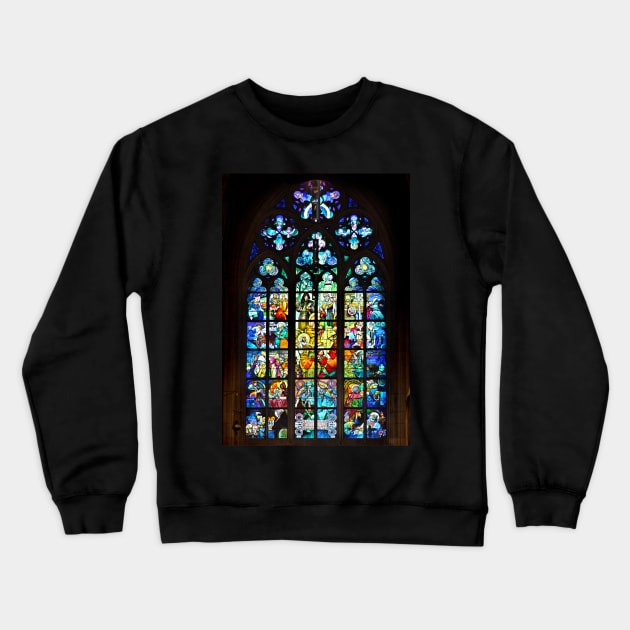 Slavic stained glass window Crewneck Sweatshirt by Cretense72